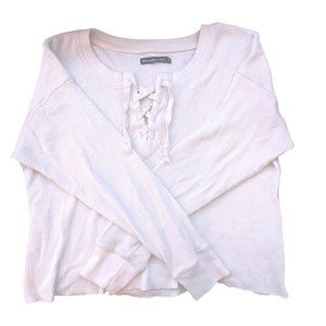 Abercrombie Off-White Waffle Long Sleeve
